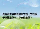 各种电子书籍去哪里下载（下载电子书籍推荐十二个去处推荐）