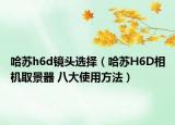 哈苏h6d镜头选择（哈苏H6D相机取景器 八大使用方法）