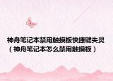 神舟笔记本禁用触摸板快捷键失灵（神舟笔记本怎么禁用触摸板）