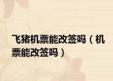 飞猪机票能改签吗（机票能改签吗）