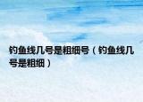 钓鱼线几号是粗细号（钓鱼线几号是粗细）