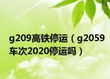 g209高铁停运（g2059车次2020停运吗）