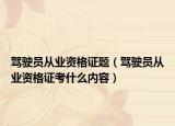 驾驶员从业资格证题（驾驶员从业资格证考什么内容）