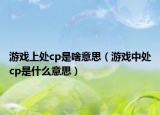 游戏上处cp是啥意思（游戏中处cp是什么意思）
