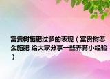 富贵树施肥过多的表现（富贵树怎么施肥 给大家分享一些养育小经验）
