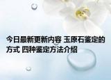 今日最新更新内容 玉原石鉴定的方式 四种鉴定方法介绍