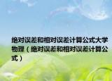 绝对误差和相对误差计算公式大学物理（绝对误差和相对误差计算公式）