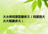大火煮鸡蛋需要多久（鸡蛋用大火大概要多久）