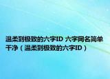 温柔到极致的六字ID 六字网名简单干净（温柔到极致的六字ID）