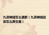 九灵神域怎么退款（九灵神域应该怎么弄交易）