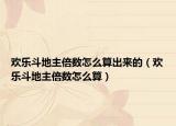 欢乐斗地主倍数怎么算出来的（欢乐斗地主倍数怎么算）