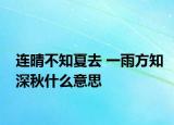 连晴不知夏去 一雨方知深秋什么意思