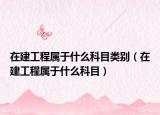 在建工程属于什么科目类别（在建工程属于什么科目）