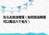怎么去挑选榴莲（如何挑选榴莲可以看这六个地方）