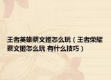 王者英雄蔡文姬怎么玩（王者荣耀蔡文姬怎么玩 有什么技巧）