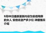 9月08日最新更新内容为安倍殉葬的女人 安倍总资产多少亿 详细情况介绍