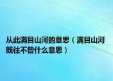 从此满目山河的意思（满目山河 既往不咎什么意思）