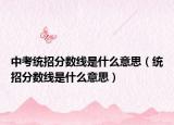 中考统招分数线是什么意思（统招分数线是什么意思）
