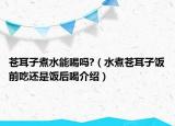 苍耳子煮水能喝吗?（水煮苍耳子饭前吃还是饭后喝介绍）