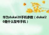 华为dukal20手机参数（dukal20是什么型号手机）