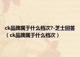 ck品牌属于什么档次?-芝士回答（ck品牌属于什么档次）