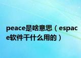 peace是啥意思（espace软件干什么用的）