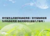 支付宝怎么开通手机自动充值（支付宝如何设置为手机自动充值 自动充值可以添加几个账号）