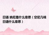 日语 纳尼是什么意思（空尼几哇日语什么意思）