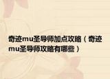奇迹mu圣导师加点攻略（奇迹mu圣导师攻略有哪些）