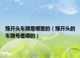 豫开头车牌是哪里的（豫开头的车牌号是哪的）