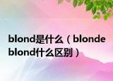 blond是什么（blonde blond什么区别）