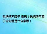 包括但不限于 意思（包括但不限于这句话是什么意思）