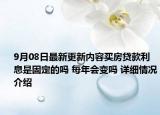 9月08日最新更新内容买房贷款利息是固定的吗 每年会变吗 详细情况介绍