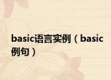 basic语言实例（basic例句）