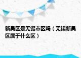新吴区是无锡市区吗（无锡新吴区属于什么区）