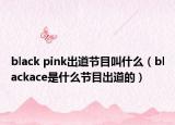 black pink出道节目叫什么（blackace是什么节目出道的）