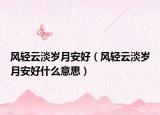 风轻云淡岁月安好（风轻云淡岁月安好什么意思）