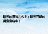 阳光的男孩儿名字（阳光开朗的男宝宝名字）