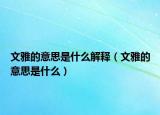 文雅的意思是什么解释（文雅的意思是什么）