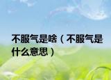 不服气是啥（不服气是什么意思）