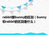 rabbit跟bunny的区别（bunny和rabbit的区别是什么）