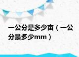 一公分是多少亩（一公分是多少mm）