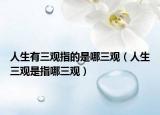 人生有三观指的是哪三观（人生三观是指哪三观）