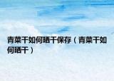 青菜干如何晒干保存（青菜干如何晒干）