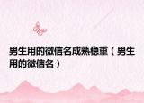 男生用的微信名成熟稳重（男生用的微信名）