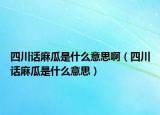 四川话麻瓜是什么意思啊（四川话麻瓜是什么意思）