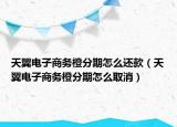 天翼电子商务橙分期怎么还款（天翼电子商务橙分期怎么取消）