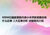 9月08日最新更新内容小米贷款逾期会有什么后果 三大后果分析 详细情况介绍