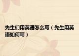 先生们用英语怎么写（先生用英语如何写）
