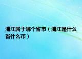 浦江属于哪个省市（浦江是什么省什么市）